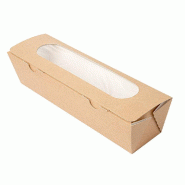 Boîte sandwich avec fenêtre The Pack en nano micro naturel 27,5x8x6.2cm -par 200