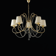 Bonetti Illumina Magda Lustre en fer doré 5 lumières avec 115 abat-jour d.72 BL146-5-OR-PAR - doré 8050713217402