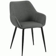 CLP Chaise de salle à manger Luena Gris foncé/Tissu - gris textile 327419 CLP Chaise de salle à manger Luena Gris foncé/Tissu - gris textile 327419