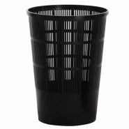 Corbeille à papier ajourée 50L grand modèle noir Gilac