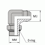 Coude orientable mâle JIC x mâle ISO - 90° - JCMIS90410 - CMJ7/16 / MI10X100