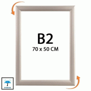 Edimeta Cadre Affichage Etanche CLIC-CLAC Mural B2 (70 x 50 cm) - gris aluminium VAC957WP