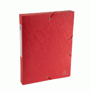 Exacompta - Réf. 50815E - 10 boites de classement Exabox Dos 40mm Carte lustrée Scotten - A4 - Rouge - rouge en carton 50815E