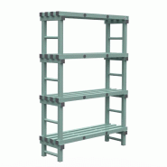 Gastro-Inox Rea Étagère Euro avec 4 étagères en plastique 1200x400x1750mm - 7445908640645