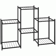 Helloshop26 - Jardinière support à fleurs pratique 83 x 25 x 60 cm en fer noir 02_0047091 - noir 3000234590190