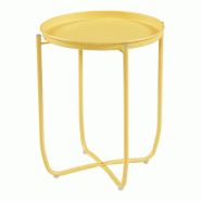 Helloshop26 - Table basse console d'appoint avec plateau amovible acier 53 x 40 cm jaune 03_0010761 - 3000225394028