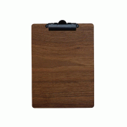 Hungry Club Porte Menu en bois A5 "Le Demi Pincé" - Noyer - Pince Noire - Bois massif PM-DP-A5-NO-PN