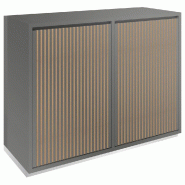 Meuble Vertigo T01 4 tiroirs à l'anglaise MDF naturel et gris alu 120x47x93cm