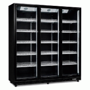 Romux® Armoire Réfrigérée Négative MD 3 Portes Noir 1600 Litres avec éclairage LED avec Refroidissement Ventilées | Armoire Verticale Négative