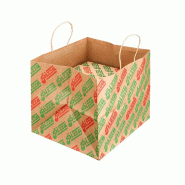 Sac kraft poignées torsadées pour le transport de pizza 37+33x32cm - par 100
