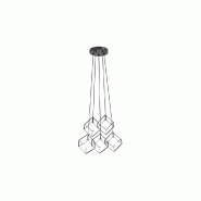 Suspension Perenz CUBE en métal noir mat - 5 ampoules G9 - noir 8148 N