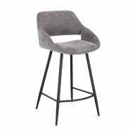 Tabouret cuisine Florence gris 50 x 50 x 97 cm - Par 2