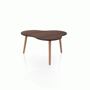 AQA Design Table basse ORLANDO en métal noir et mdf noyer foncé L.80 P.75 H.43 MP02216 - marron métal MP02216