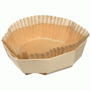 Barquette rectangle bois naturel avec papier cuisson 17,5x11x4cm - par 200