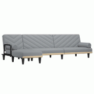 Canapé-lit en forme de L gris clair 260x140x70 cm tissu Modèle Ilvar - 8720845829087