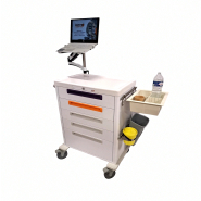 Chariot de soins à tiroirs télescopiques avec support informatique JETCART : La solution idéale pour la distribution de médicaments et les procédures de soins