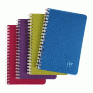 Clairefontaine Lot de 10 Carnet Linicolor Intensive 11x17, 100p./50 feuilles 90 g/m² reliure intégrale, couv. Polypro assortis, quadrillé 5x5 - 332