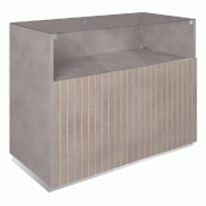 Comptoir vitrine côté bois Vertigo T03 MDF naturel et béton 120x60x93cm
