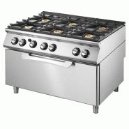 Cuisinière gaz sur four gaz statique maxi, 6 brûleurs 1200x730x870 mm - VIRTUS - 4068875004703