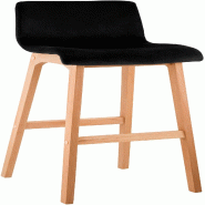 Décoshop26 - Tabouret de bar x1 piètement à 4 pieds en bois assise en velours noir style scandinave 10_0005852 - noir Bois massif 3000265258083