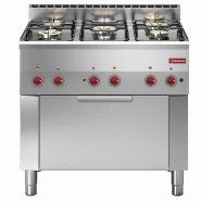 Diamond - Fourneau 5 feux gaz et four convection électrique GN 1/1 - réf. G60/5BFEV9-N - gris inox AKS-G60/5BFEV9-N