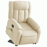 Fauteuil inclinable de massage électrique Crème Tissu Modèle Orphée - 8721012178496