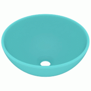 Helloshop26 - Lavabo rond de luxe de salle de bain vasque à poser de toilette lave-mains salle cosmétique intérieur vert clair mat 02_0002711 - 300