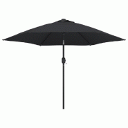 Helloshop26 - Parasol d'extérieur avec poteau en métal 300 cm noir 02_0008280 - noir métal 3000442647761