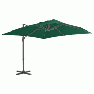 Helloshop26 - Parasol déporté avec mât en aluminium 300 x 300 cm vert 02_0008511 - 3000454347765