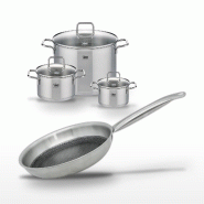 Lot 3 Faitouts Elo Relief Solution 16/20/26 cm & Poêle 24 cm - gris 3176239959468