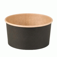 Nvase ECOLOMIQUE - 45 Pcs - Saladier rond Buckaty en carton noir - Ø150 mm, Hauteur: 75 mm - noir en carton NVS210PC1000KN