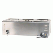 Romux® Bain-Marie Électrique 3 Bacs GN 1/2 de Table - Acier Inox - Robinet de Vidange - Température 30-110°C - Professionnel - 2000W Romux® Bain-Marie Électrique 3 Bacs GN 1/2 de Table - Acier Inox - Robinet de Vidange - Température 30-110°C - Professionnel - 2000W