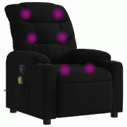 VidaXL Fauteuil de massage inclinable noir tissu Modèle Gerviora - 8721012220829