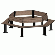 Banc public en bois hexagonal buton industries bc 20 Banc public en bois hexagonal buton industries bc 20