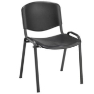 Chaise collectivités First - Polypropylène - Noir - Pieds métal Noir - lot de 4 Chaise collectivités First - Polypropylène - Noir - Pieds métal Noir - lot de 4