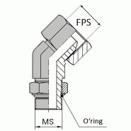 Coude orientable femelle tournant NPSM x mâle SAE 45° - Cône 60° - NPT-CFMSA40404 - Avec joint o'ring