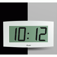 Horloge numérique LCD Cristalys 14 - piles 1,5V - Radio ALS - boîtier blanc - BODET