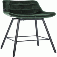Décoshop26 - Tabouret de bar x1 pivotant en velours matelassé vert foncé cadre robuste à quatre pieds métal noir 10_0005742 - noir métal 3000265190314