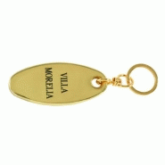 Porte-clés poire ovale laiton  réf. 102611-10