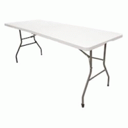 TheHomeWeeks Table pliante à usage public 152 x 70 x 74 cm – Portable, plateau en PEHD de 3,5 cm, The HomeWeeks - blanc plastique 8437027003042 TheHomeWeeks Table pliante à usage public 152 x 70 x 74 cm – Portable, plateau en PEHD de 3,5 cm, The HomeWeeks - blanc plastique 8437027003042