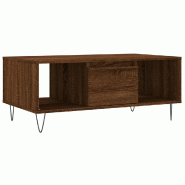 VidaXL Table basse Chêne marron 90x50x36,5 cm Bois d'ingénierie Modèle Flex Panorama Sud - 830595