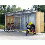 Abri vélo semi-ouvert / structure en acier / barade en bois / pour 10 vélos