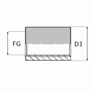Adaptateur droit femelle gaz cylindrique x femelle gaz cylindrique à souder non zingué - UFG ROND 1/8 / 1/8 D14MM BRUT