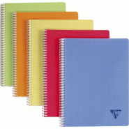 Clairefontaine Lot de 10 Cahier Linicolor Fresh 17x22, 100p./50 feuilles 90 g/m² reliure intégrale, couv. Polypro assortis, quadrillé 5x5 - multico