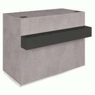 Comptoir Cage béton repose sac noir 1 tiroir 2 tablettes 120x60/76x93cm