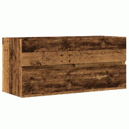 Helloshop26 - Armoire lavabo murale peu encombrante avec grand espace de rangement 100 x 38 x 45 cm en bois d'ingénierie vieux bois 02_0050825 - Bois