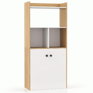 Helloshop26 - Bibliothèque armoire haute 60 x 30 x 140 cm avec rangement sécurisé moderne et pratique en bois d'ingénierie blanc 20_0020996 - 3000