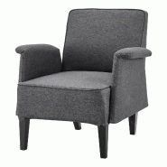 Helloshop26 - Fauteuil de salon lounge 82 x 78,5 x 77 cm gris foncé noir 03_0007118 - noir Bois massif 3001862347767