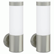 Helloshop26 - Lot de 2 appliques murales contemporaines étanches jardin 12 x 8,5 x 27 cm en acier inoxydable argenté 02_0056482 - argenté inox 3000