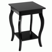 Helloshop26 - Table d'appoint carrée 40 x 40 x 60 cm 2 niveaux pratique design en bois d'ingénierie noir 20_0019595 - noir Bois massif 3000233029776